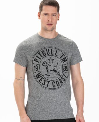 Koszulka męska PIT BULL Custom Fit Circle Dog szara